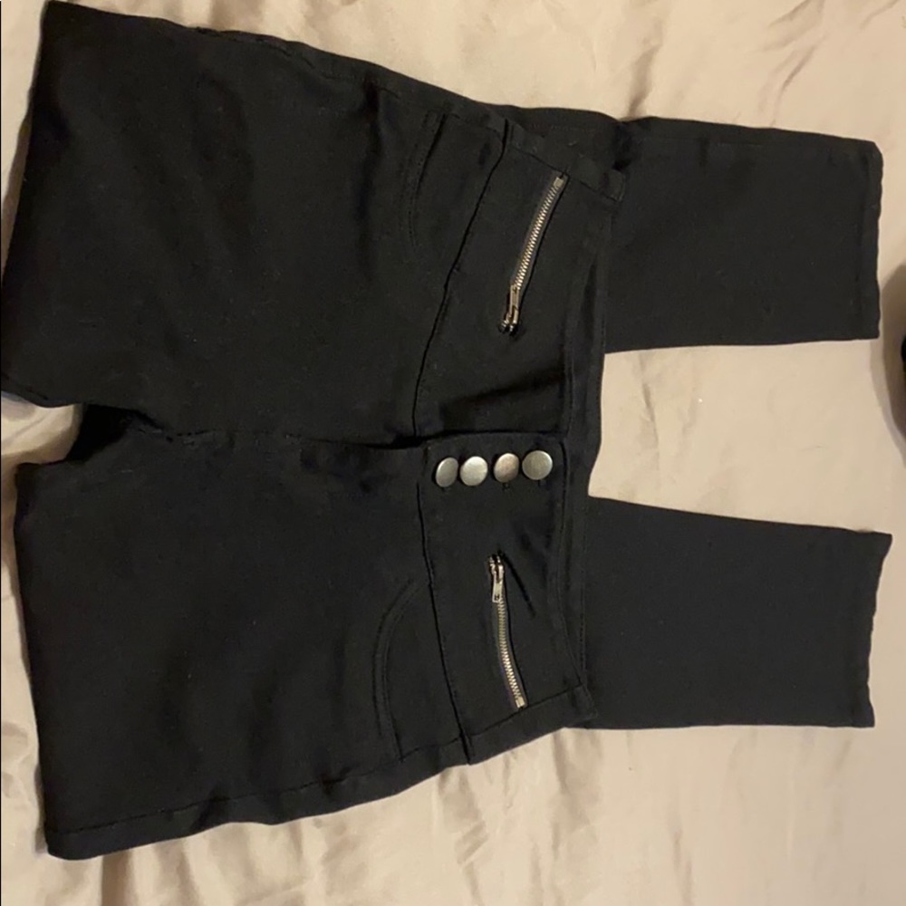 Size medium juniors skinny black jeggings EUC